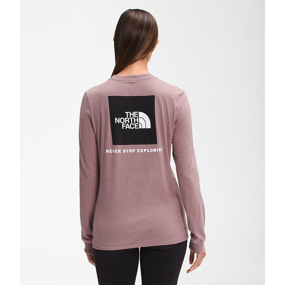 The North Face Long Sleeve Box Nse Γυναικεια Μπλούζα Με Μακρύ Μανίκι - Ανοιχτο Μωβ (BMSF26951)